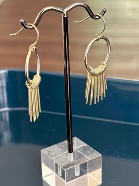 Convertible Boho Costume Fringe Hoop Earrings – Customizable Dangle Bars